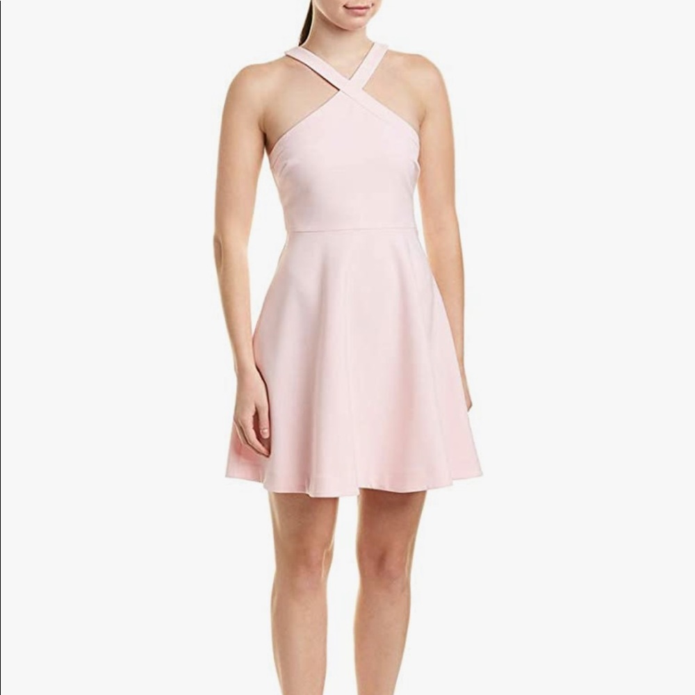 Likely Blush Pink Cross-Neck Mini Dress
